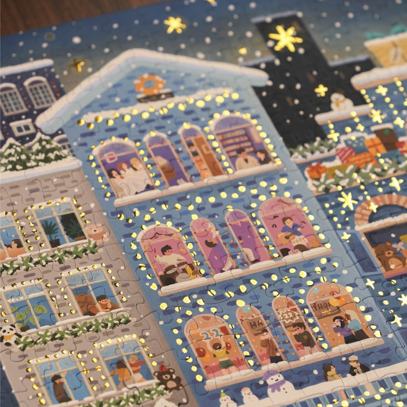 Merry Snowy Night - 500 Pieces - Jigsaw Puzzle