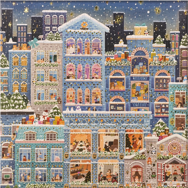 Merry Snowy Night - 500 Pieces - Jigsaw Puzzle